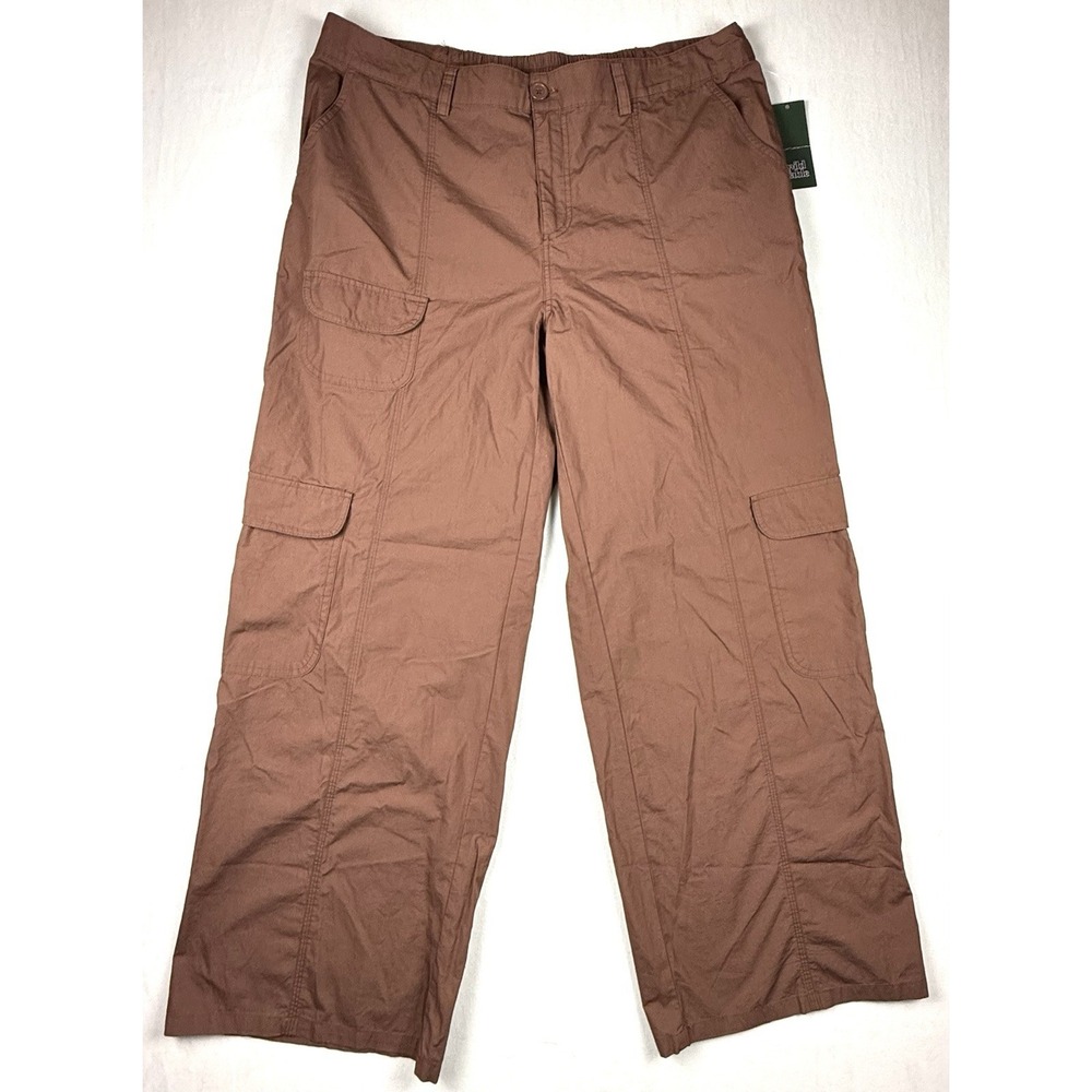 Wild Fable Wide Leg‎ Cargo Pants L Brown Utility Cotton Grunge Y2K Baggy NWT